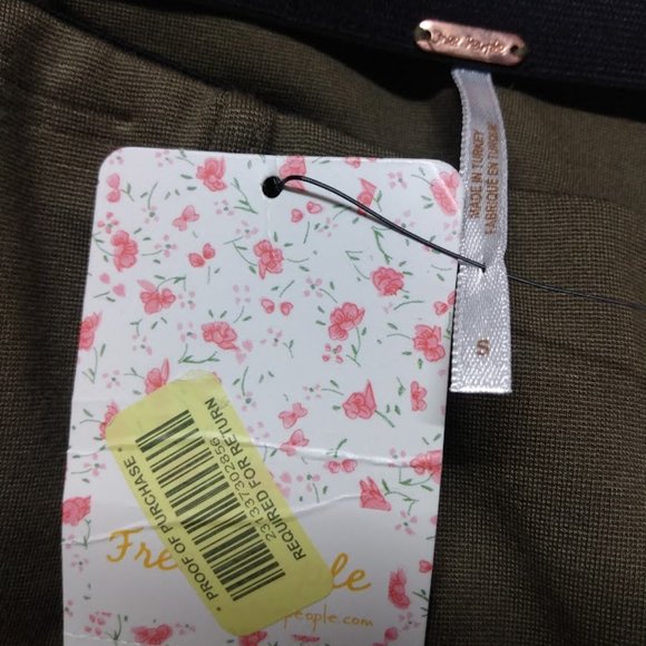 Free People NWT Highlands A-line Army Green Mini Skirt Size Small - Picture 8 of 11